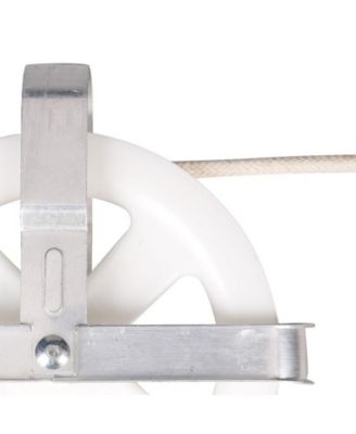 Clothesline Pulley, Silver and White