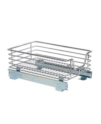 Glidez 11.5" W Steel Pull-Out Storage Organizer, 1-Tier Design, Chrome