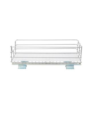 Glidez Steel Pull-Out Storage Organizer, 1-Tier Design, Brushed Silver