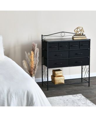 Style 8-Drawer and Bottom Shoe Shelf Storage Organizer Unit, Black