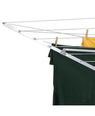 Portable Umbrella Clothesline, 64 Ft of Hanging Space, Silver