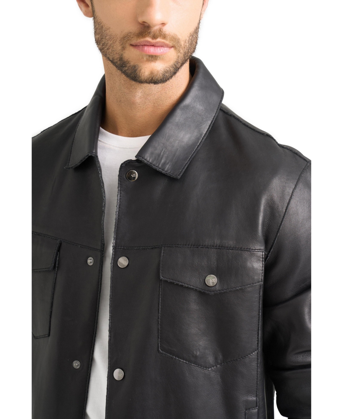 Velez Men's Lucca leather jacket for men trucker silhouette