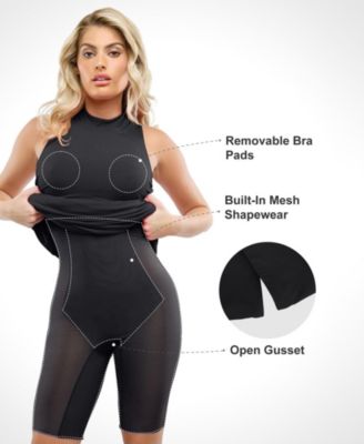 Women's Shapewear Modal Cutaway Mock Neck Slimming Maxi Dress