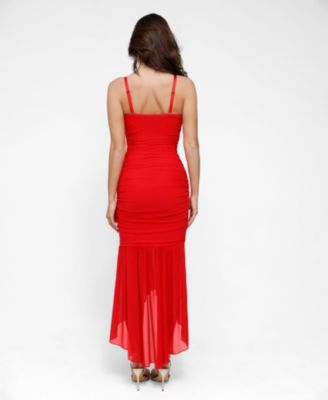 Women's Shapewear Cooling Ruched Mesh Bodycon Maxi Dress