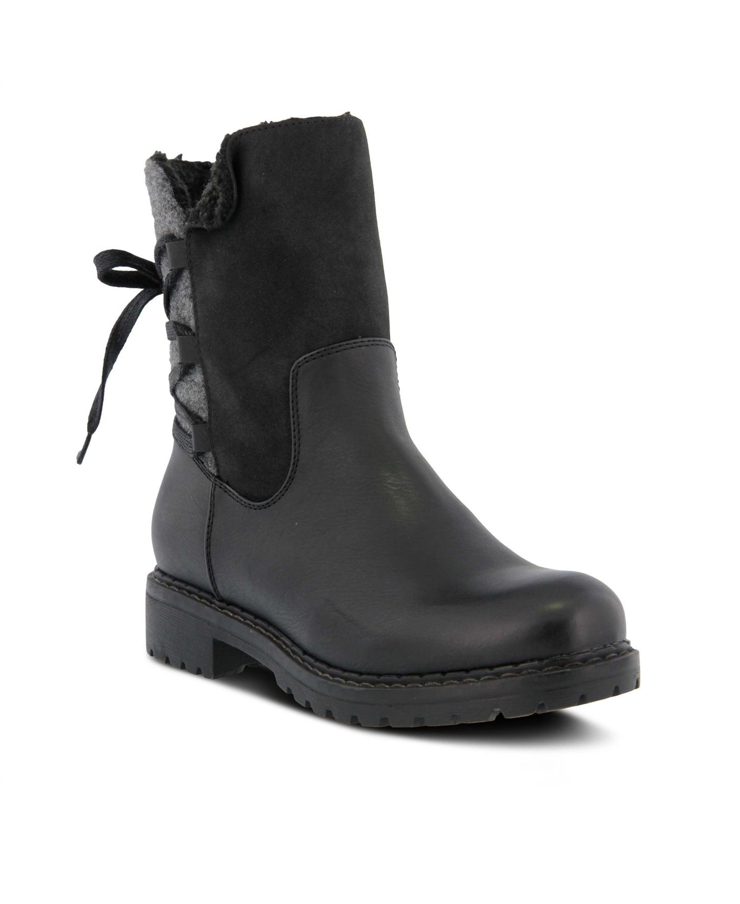 Женские ботинки Patrizia Spring Step Dawna Mid Calf Boot with Adjustable Faux Wool, цвет: Чёрный — фото 1