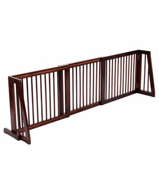 Folding Adjustable 3 Panel Wood Pet Dog Slide Gate Safety Fence