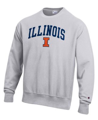 Men's Gray Illinois Fighting Illini Reverse Weave Fleece Sweatshirt