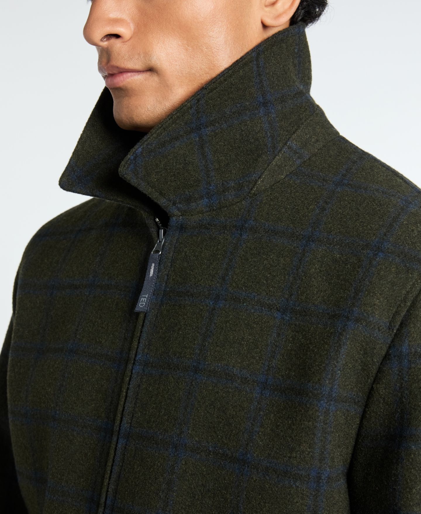 Мужская куртка Ted by Ted Baker Shirt Collar, цвет: Оливковый / Синий — фото 3