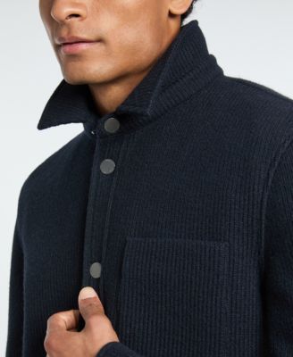 Men's Fully Lined Knit Shirt Jacket