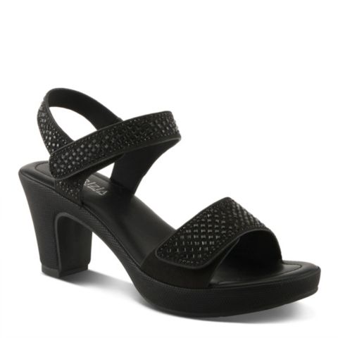 Женские сандалии Patrizia Shine Crystal Strap Platform Heeled, цвет: Чёрный