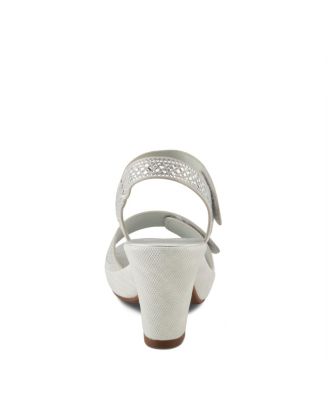 Women's Shine Crystal Strap Platform Heeled Sandals