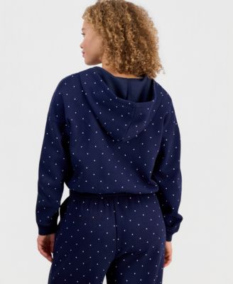 Juniors' Printed Zip-Front Hoodie