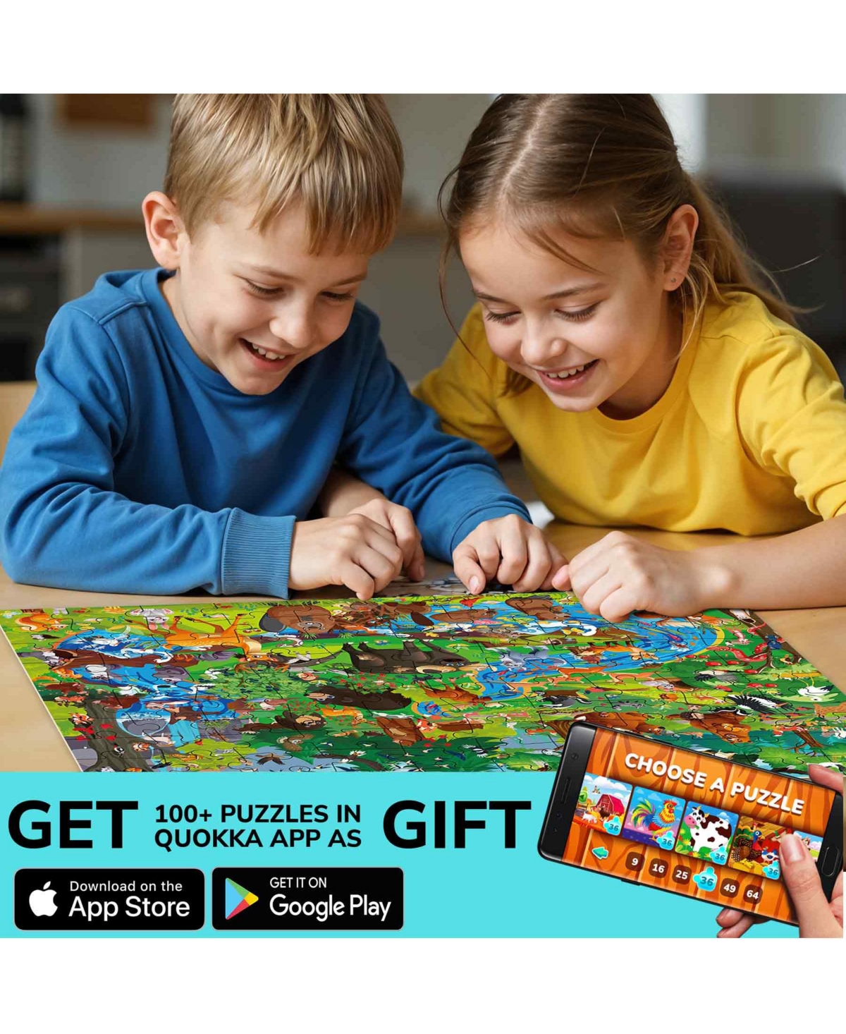 Quokka 100 Piece Puzzles for Kids Ages 6-8 – Intricately Illustrated Safari Animals Puzzle 8-10 Educational Busyland Gam