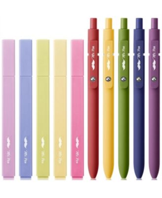 Aesthetic Highlighter and Gel Pens, 10 Pack, Vintage Color