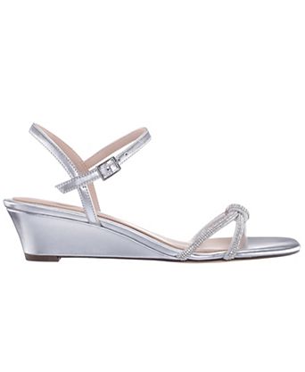 silver wedge dress shoes Forever Womens Low Heel Peep Toe Wedding Party Sandals Shoes,Silver-1,7 From Nina. Women's Silver Designer Wedges |