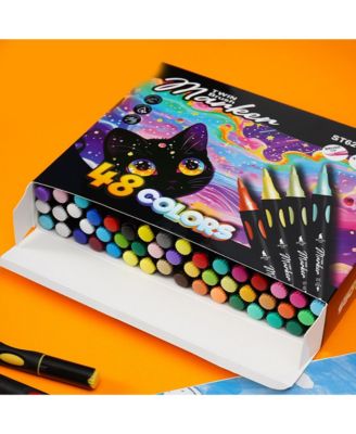 24 Colors Dual-Ended Marker Set, Waterproof Paint Pens Perfect for Glass, Plastic, Paper, Ceramics and Scrapbook Supplies