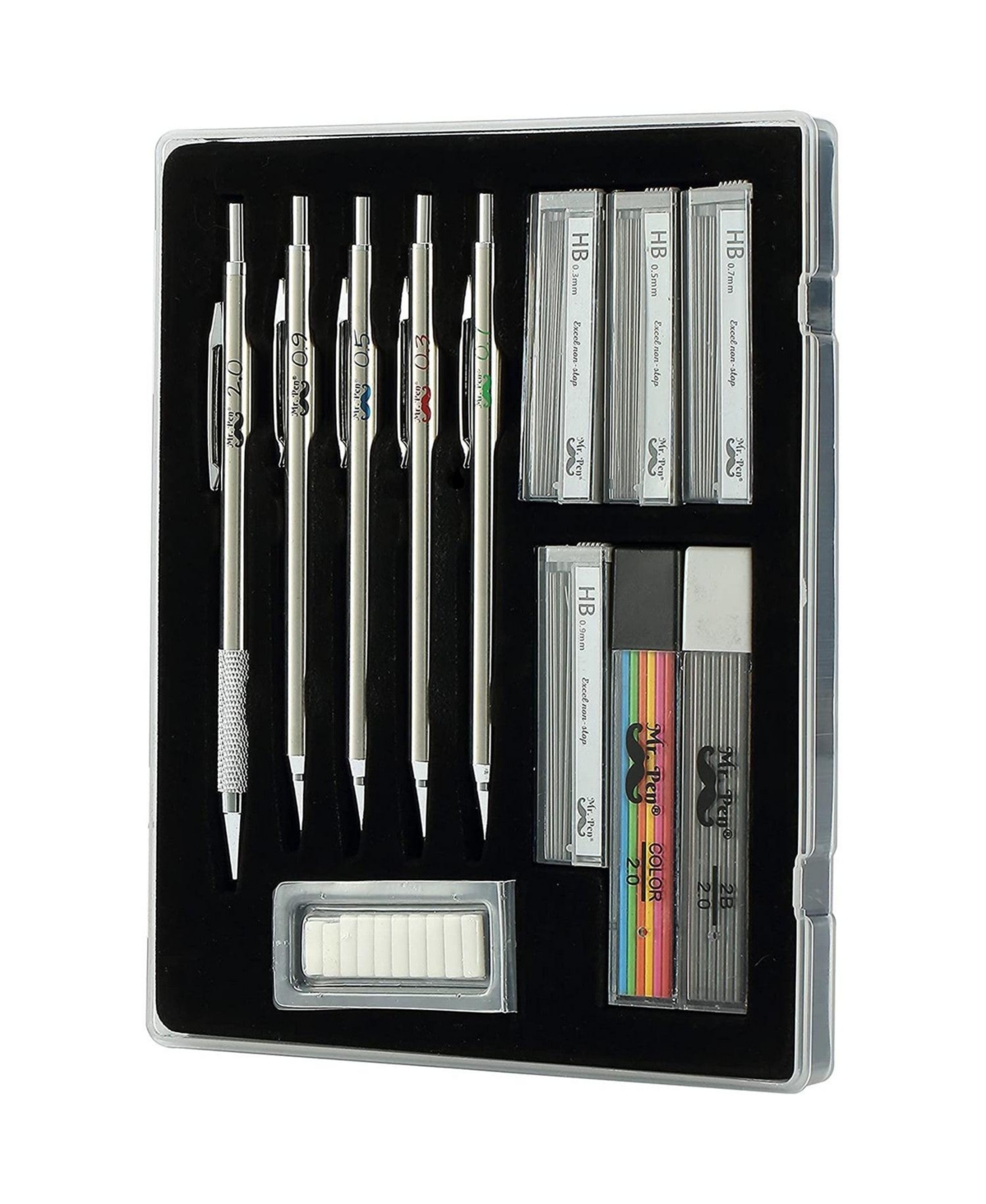 Mr. Pen Metal Mechanical Pencil Set with Lead and Eraser Refills, 5