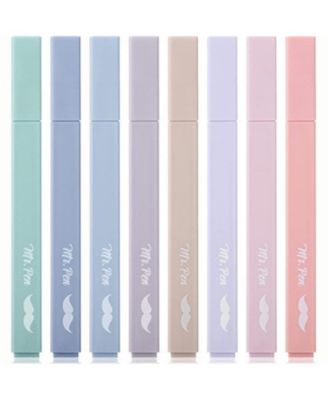 Aesthetic Highlighters, 8 Pcs, Chisel Tip, Assorted Colors No