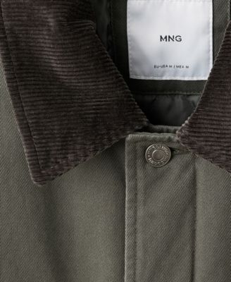 Men's Pockets And Corduroy Collar Jacket