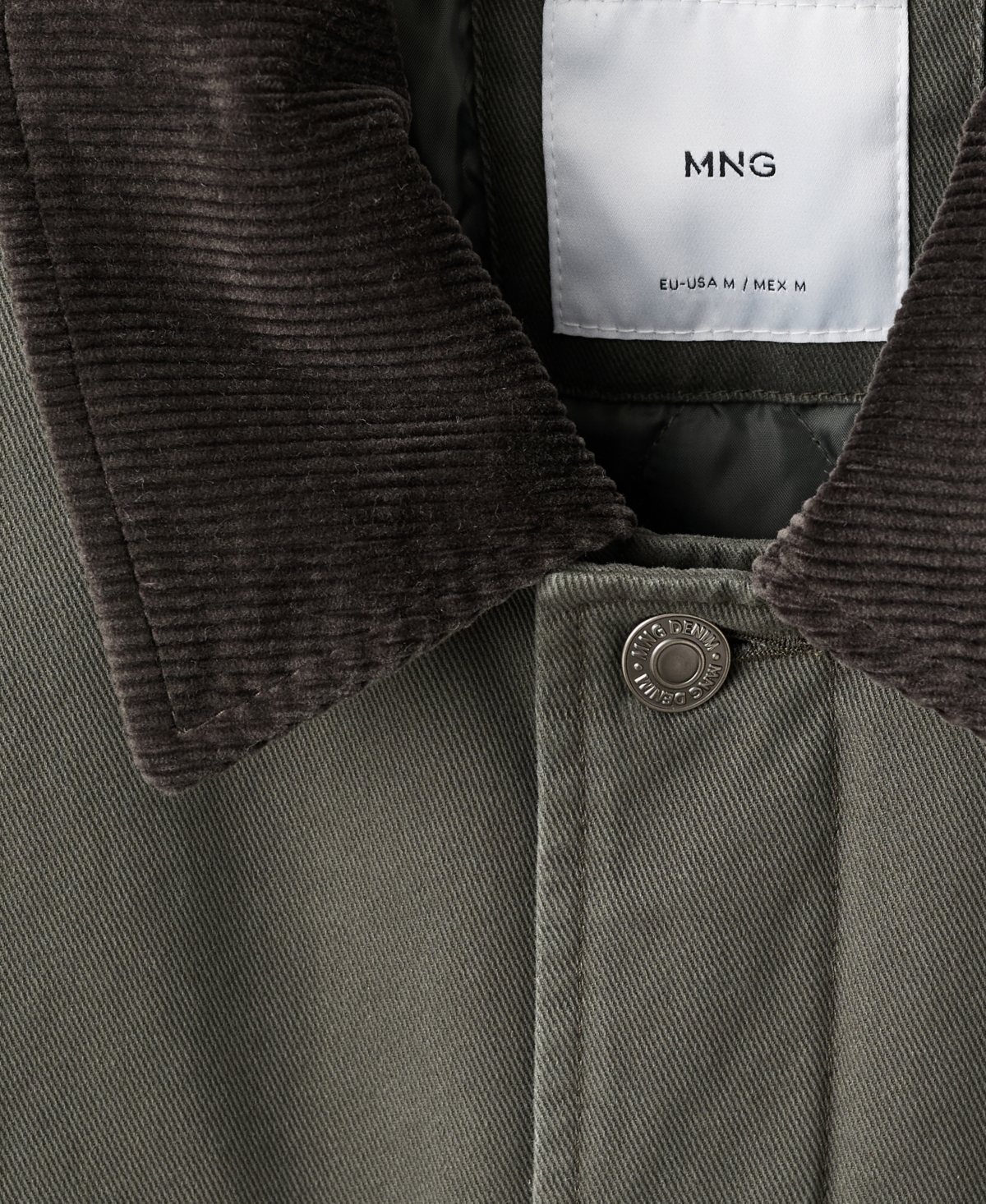 Mango Men's Pockets And Corduroy Collar Jacket