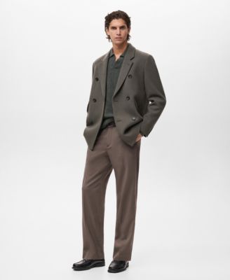 Men's Double-Breasted Wool-Blend Coat