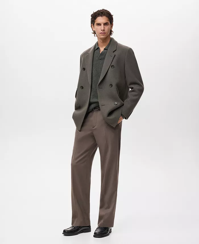 Men's Double-Breasted Wool-Blend Coat - thumbnail 2