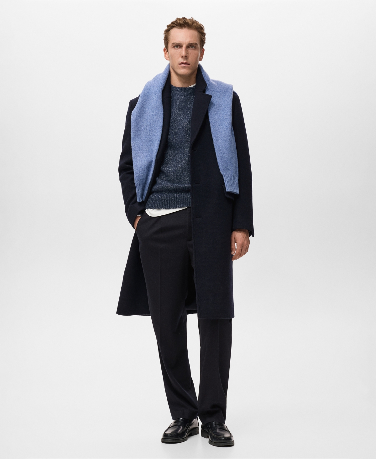 Mango Men's Wool Overcoat