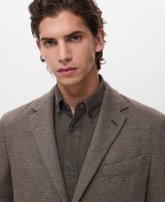 Men's Slim-Fit Micro-Houndstooth Jacket