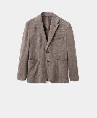 Men's Slim-Fit Micro-Houndstooth Jacket