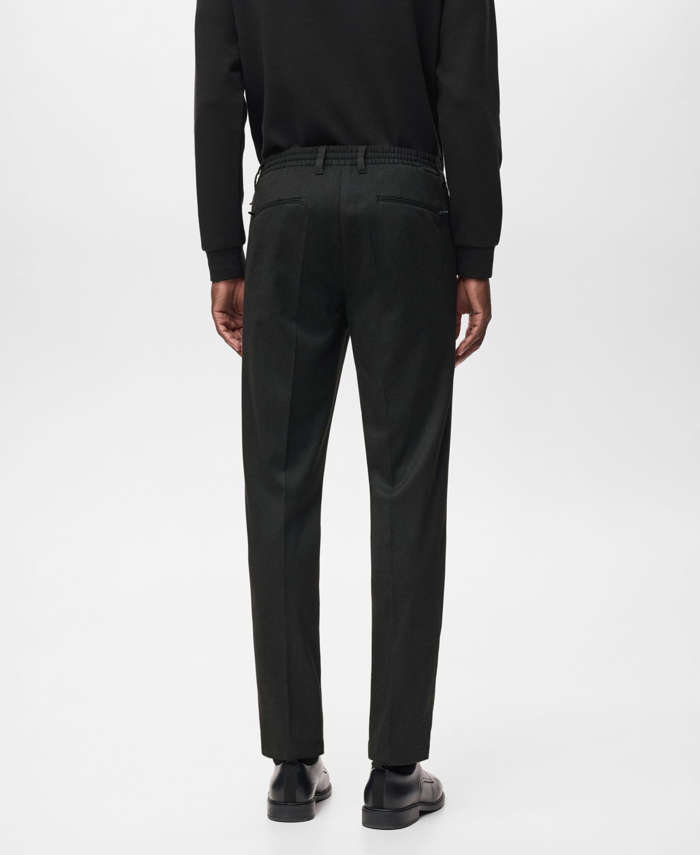 Мужские брюки Mango Slim-Fit Thermolite, цвет: Тёмный меланжевый серый — фото 3
