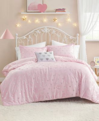 Rosalie Metallic Heart 4-Pc. Comforter Set, Full/Queen