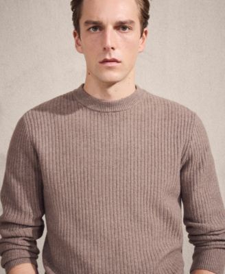 Men's Knitted Ribbed Sweater