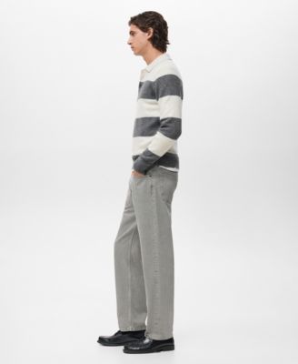 Men's Knitted Wool Blend Polo Sweater