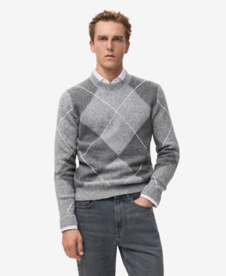 MANGO - Men's Argyle Knit Sweater