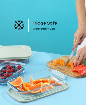 Borosilicate Glass Oven Dishes with Lids, Set of 4