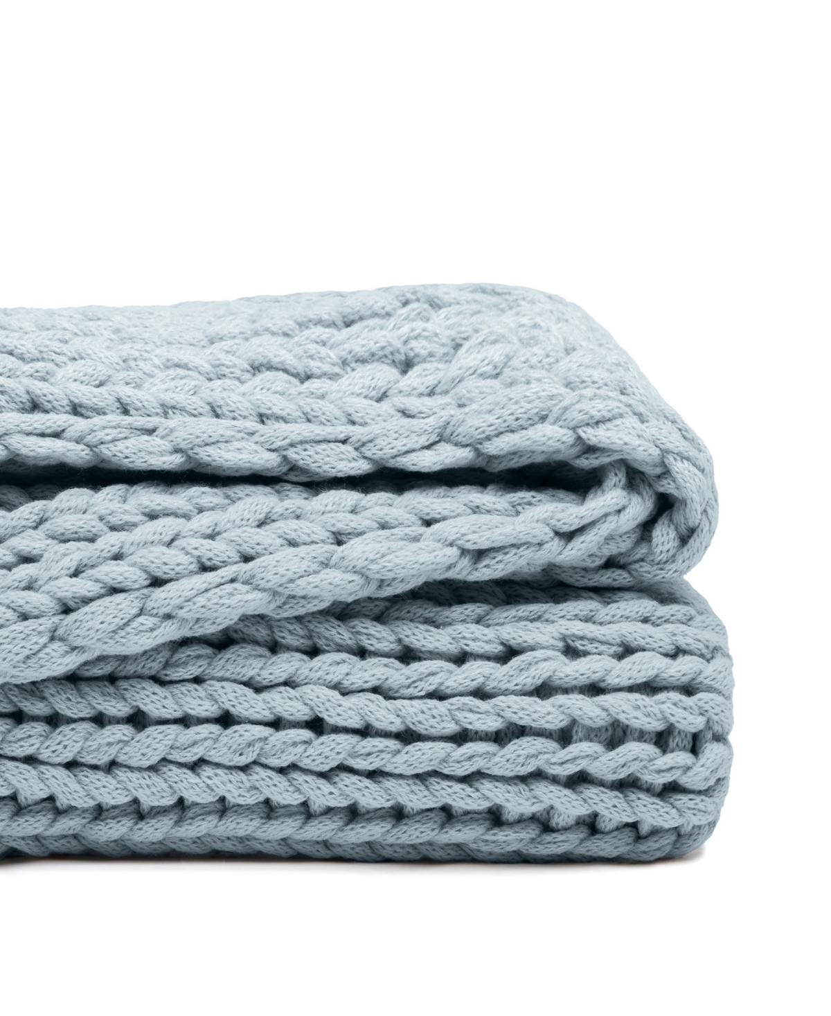 Ienjoy Home Eucalyptus Oversized Chunky Hand-knit Throw, 59" X 47" In Blue
