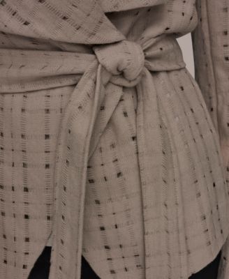 Women's Shawl Collar Wrap Jacket with Belt