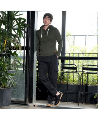 Men's Seaweed Green Zip-Front Regular Hoodie