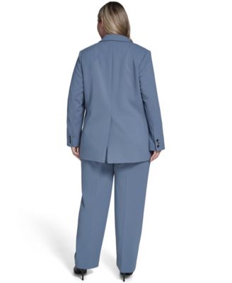 Plus Size Scuba Crepe Notch Collar Jacket