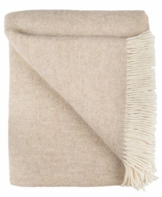 Shetland Lambswool Herringbone Throw, 55" x 72"