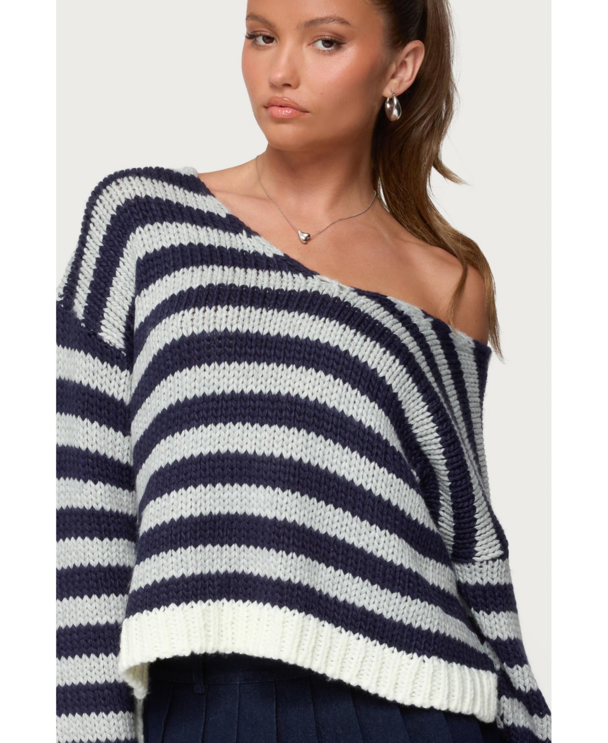 Edikted Women's Eugenie Oversized Striped Knit Sweater
