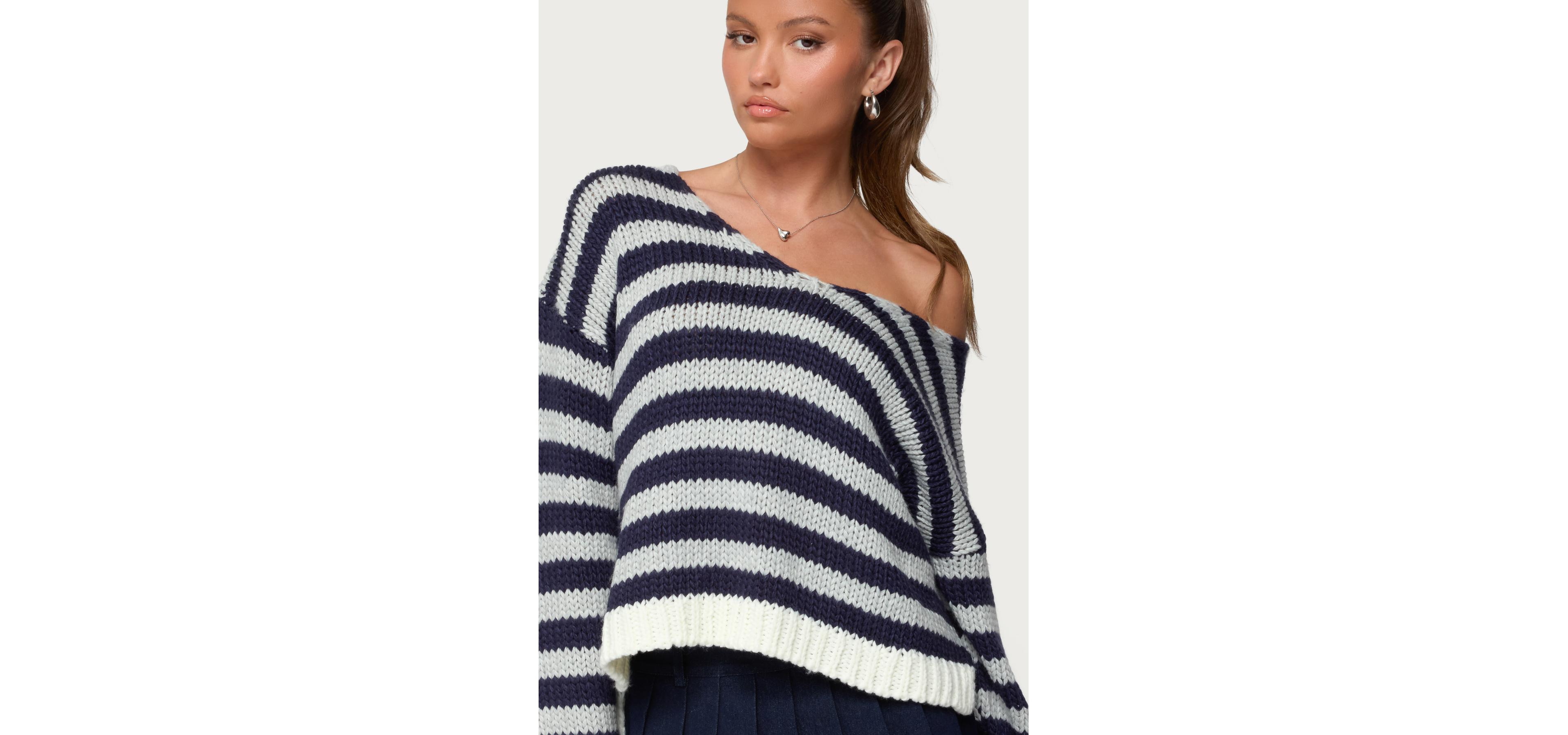 Edikted Women's Eugenie Oversized Striped Sweater