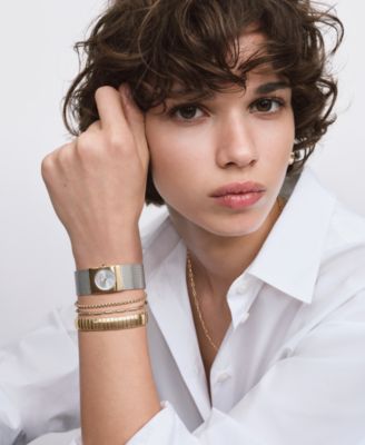 Women's CK Pulse Silver Tone Stainless Steel Mesh Bracelet Watch 21.5mm