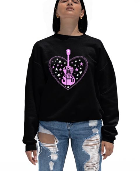Женская толстовка LA Pop Art It's A Love Story Word Art Crew Neck, цвет: Чёрный