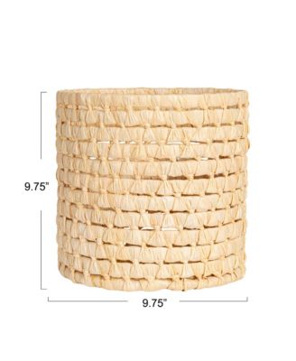 Handwoven Corn Leaf Waste Basket, Natural