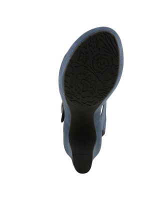 Women's DADE-WOVEN Textured Platform Sandals with Metallic Button Detail