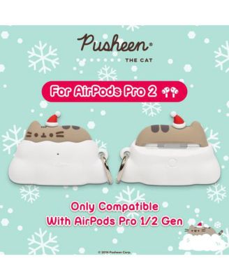 iFace x The Cat Cute Compatible with Apple AirPods Pro and Pro 2 - Silicone Figure Protective Cover Includes Carabiner Clip Wireless Charging