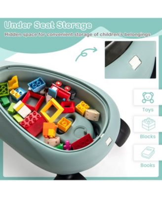 Kids Wiggle Car with Flashing Wheels, Music & Storage