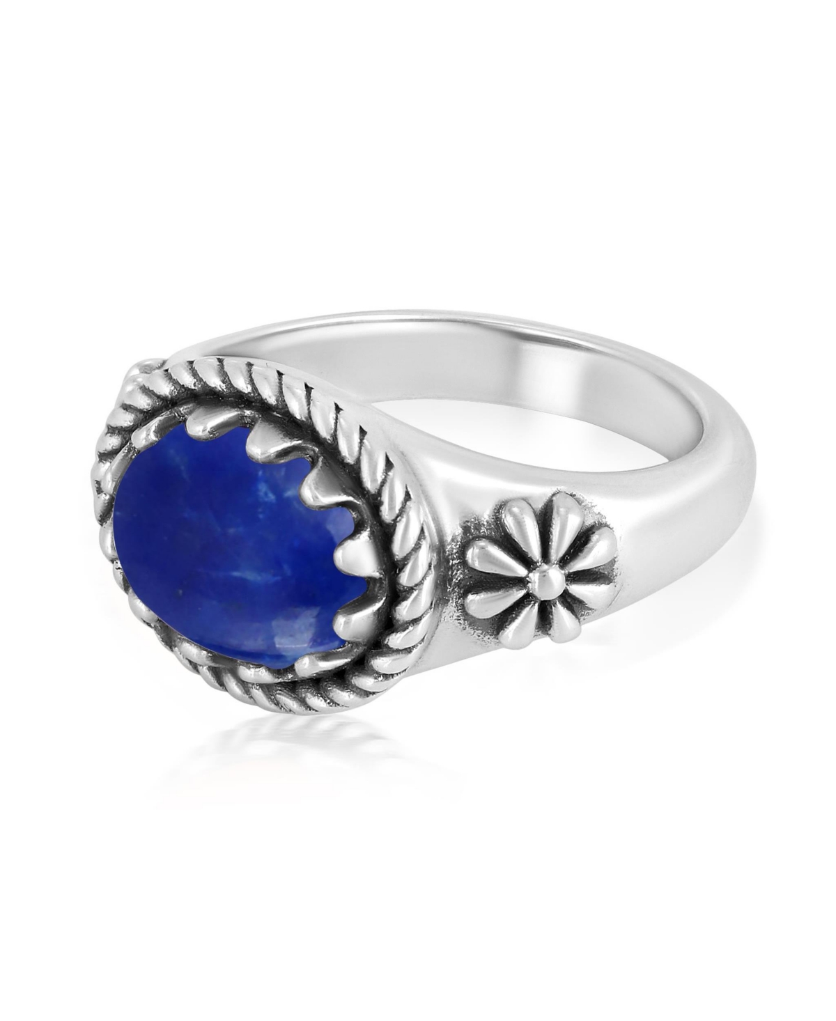 American West Jewelry Sterling Silver Lapis East West Ring