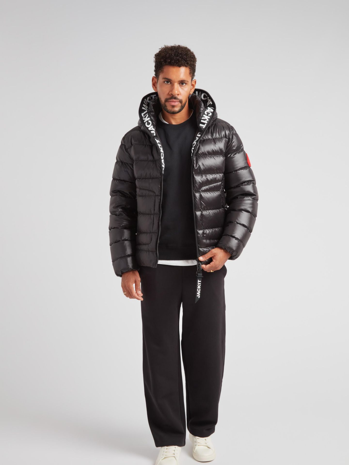 Мужская куртка JACK1T R4D Tramline Hooded Puffer, цвет: Чёрный, вариант 1 — фото 7